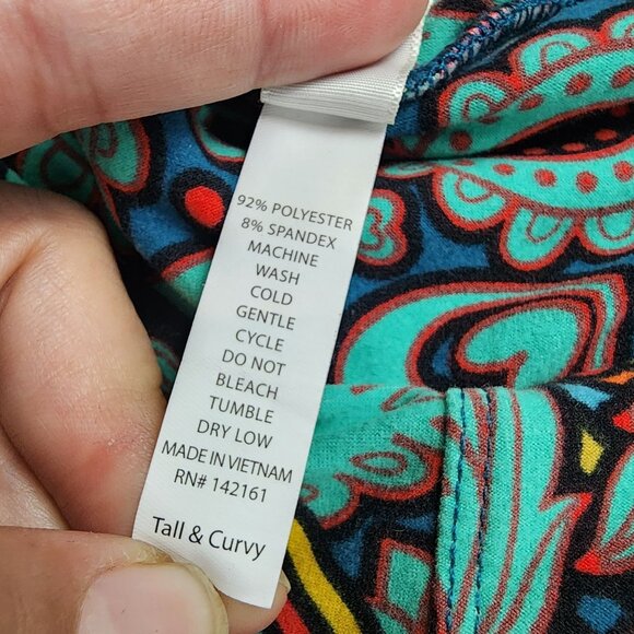 Lularoe Pants Womens Tall & Curvy Set of Two Green Pull On Leggings - Picture 3 of 13